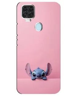 Чехол для ZTE Blade V2020 с картинкой «Stitch выглядывает»
