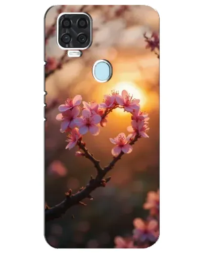 Чехол для ZTE Blade V2020 с картинкой «Розовый цвет сердце на фоне заката» Чехол для ZTE Blade V2020 с картинкой «Розовый цвет сердце на фоне заката»