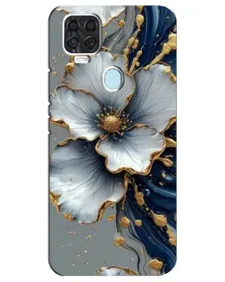 Чехол для ZTE Blade V2020 с картинкой «Белый цветок и золотой флюид» Чехол для ZTE Blade V2020 с картинкой «Белый цветок и золотой флюид»