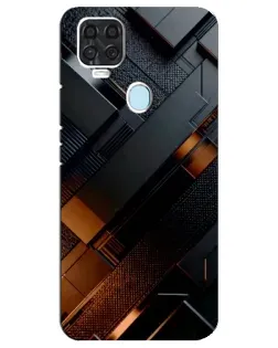 Чехол для ZTE Blade V2020 с картинкой «Черные геометрические блоки»