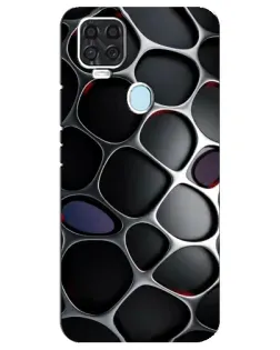 Чехол для ZTE Blade V2020 с картинкой «Объемная темная решетка»