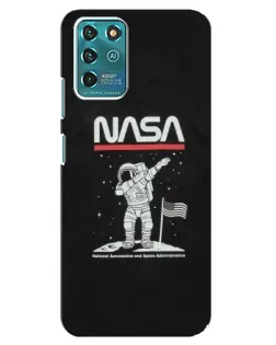 Чехол для ZTE Blade V30 Vita с картинкой «NASA — шагаем по Луне»