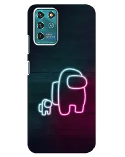 Чехол для ZTE Blade V30 Vita с картинкой «Among Us неон-арт»