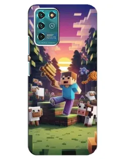 Чехол для ZTE Blade V30 Vita с картинкой «Стив на ферме»