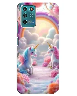 Чехол для ZTE Blade V30 Vita с картинкой «Радуга и единороги»