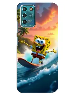 Чехол для ZTE Blade V30 Vita с картинкой «Губка Боб серфингист»