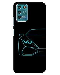 Чехол для ZTE Blade V30 Vita с картинкой «Голубой силуэт Lamborghini»