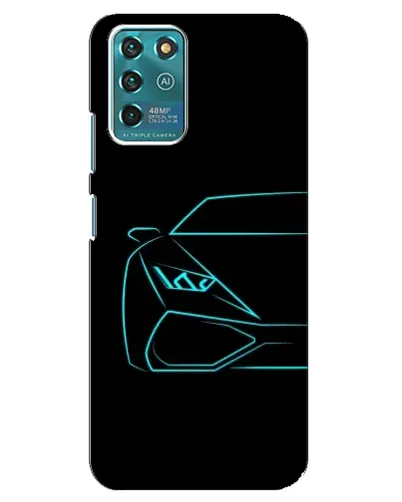 Чехол для ZTE Blade V30 Vita с картинкой «Голубой силуэт Lamborghini»