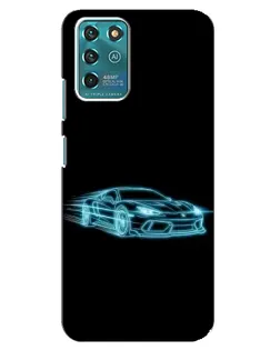 Чехол для ZTE Blade V30 Vita с картинкой «Неоновый контур Lamborghini»