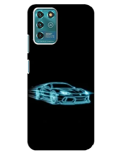 Чехол для ZTE Blade V30 Vita с картинкой «Неоновый контур Lamborghini»