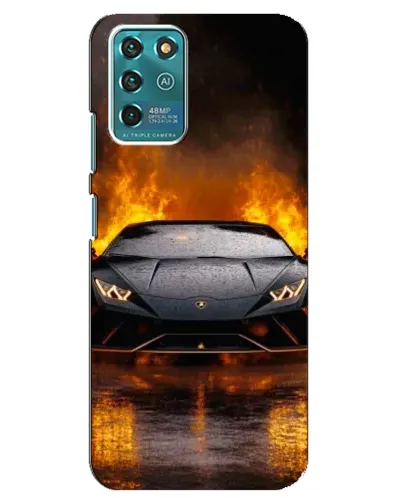 Чехол для ZTE Blade V30 Vita с картинкой «Lamborghini в огне»