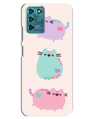 Чехол для ZTE Blade V30 Vita с картинкой «Pusheen трио»