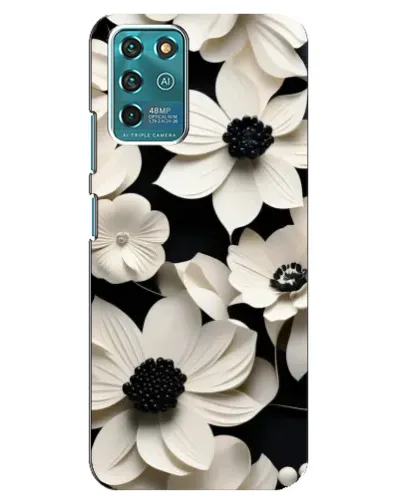 Чехол для ZTE Blade V30 Vita с картинкой «Объемные белые цветы»