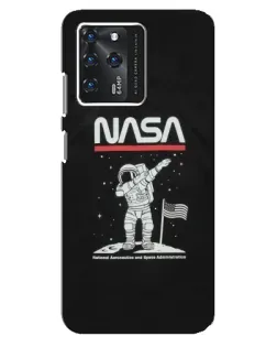 Чехол для ZTE Blade V30 с картинкой «NASA — шагаем по Луне»