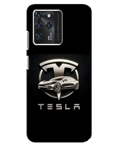 Чехол для ZTE Blade V30 с картинкой «Tesla — серебристое авто»