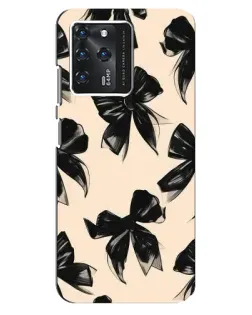 Чехол для ZTE Blade V30 с картинкой «Паттерн черные банты»