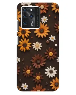 Чехол для ZTE Blade V30 с картинкой «Узор из маленьких подсолнухов»
