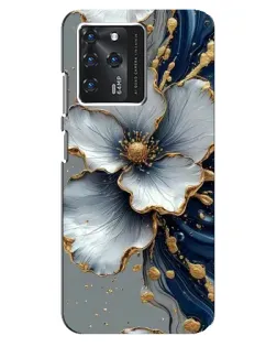 Чехол для ZTE Blade V30 с картинкой «Белый цветок и золотой флюид»