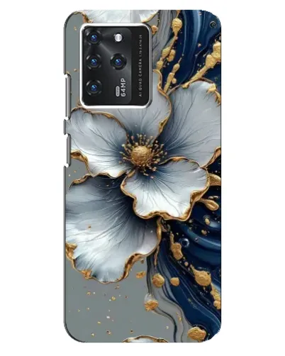Чехол для ZTE Blade V30 с картинкой «Белый цветок и золотой флюид» Чехол для ZTE Blade V30 с картинкой «Белый цветок и золотой флюид»