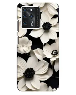 Чехол для ZTE Blade V30 с картинкой «Объемные белые цветы»