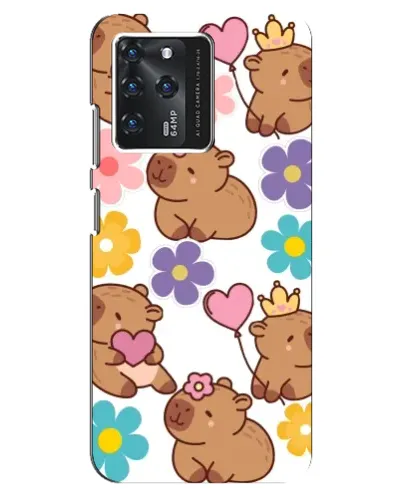 Чохол для ZTE Blade V30 з картинкою «Квітковий паттерн капібар»