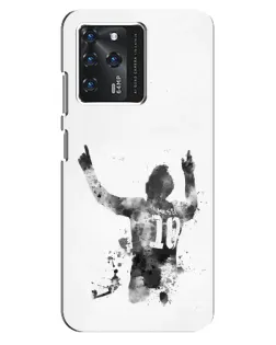 Чехол для ZTE Blade V30 с картинкой «Черно-белый силуэт Месси» Чехол для ZTE Blade V30 с картинкой «Черно-белый силуэт Месси»