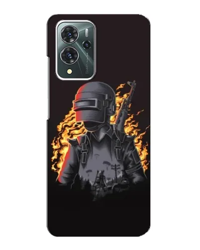 Чехол для ZTE Blade V40 Pro с картинкой «PUBG — огненный силуэт»
