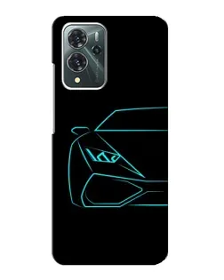 Чехол для ZTE Blade V40 Pro с картинкой «Голубой силуэт Lamborghini»