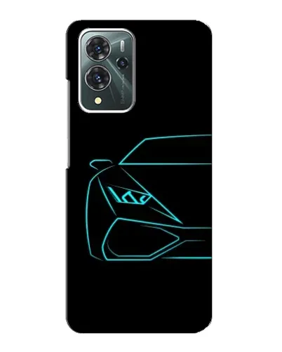 Чехол для ZTE Blade V40 Pro с картинкой «Голубой силуэт Lamborghini»