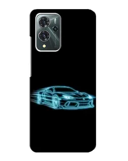Чехол для ZTE Blade V40 Pro с картинкой «Неоновый контур Lamborghini»