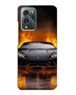 Чехол для ZTE Blade V40 Pro с картинкой «Lamborghini в огне»