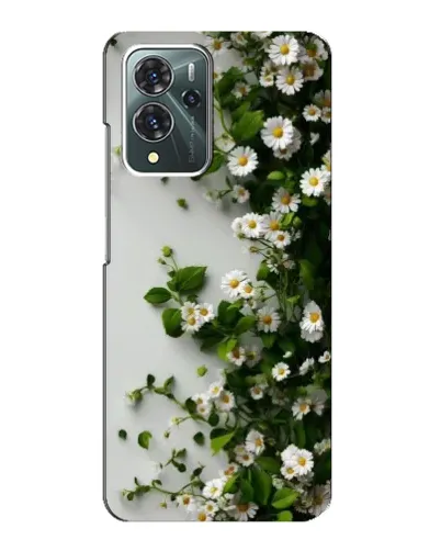 Чехол для ZTE Blade V40 Pro с картинкой «Ветка мелких белых цветов»
