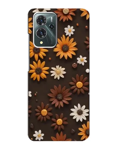Чехол для ZTE Blade V40 Pro с картинкой «Узор из маленьких подсолнухов»
