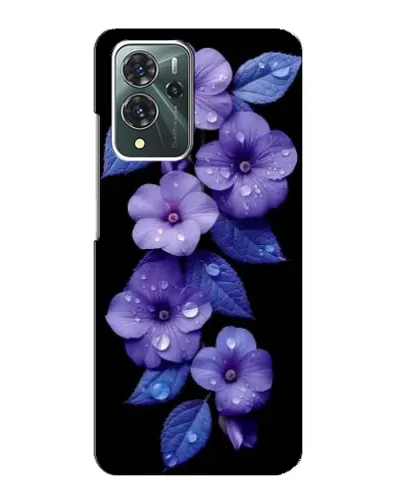 Чехол для ZTE Blade V40 Pro с картинкой «Фиолетовые цветы с росою»