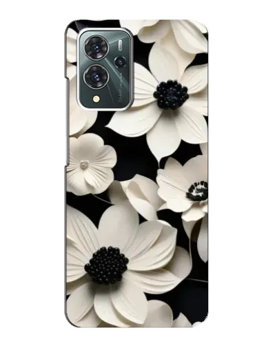 Чехол для ZTE Blade V40 Pro с картинкой «Объемные белые цветы»
