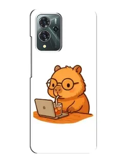 Чехол для ZTE Blade V40 Pro с картинкой «Капибара с ноутбуком»