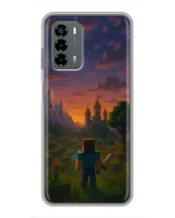 Чехол для Blade V40 Vita с картинкой «Стив у башни» Чехол для Blade V40 Vita с картинкой «Стив у башни»