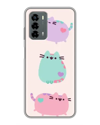 Чехол для Blade V40 Vita с картинкой «Pusheen трио»