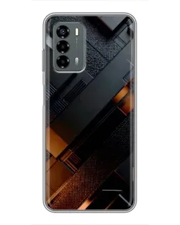 Чехол для Blade V40 Vita с картинкой «Черные геометрические блоки»