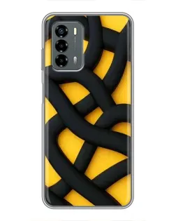 Чехол для Blade V40 Vita с картинкой «Черное желтое переплетение»
