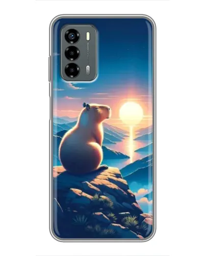 Чехол для Blade V40 Vita с картинкой «Закат солнца с капибарой»