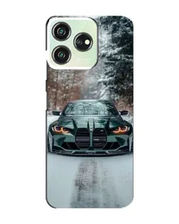 Чехол для ZTE Blade V50 Design с картинкой «BMW в зимнем лесу»