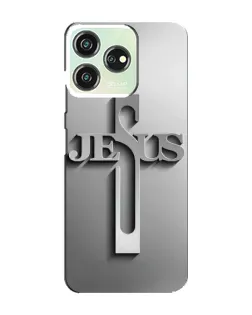 Чехол для ZTE Blade V50 Design с картинкой «Металлический крест Jesus»