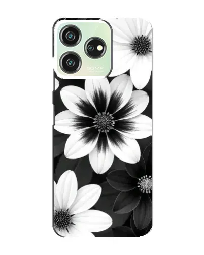 Чехол для ZTE Blade V50 Design с картинкой «Монохромные астры»