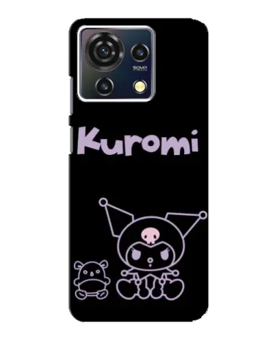 Чехол для ZTE Blade V50 Vita с картинкой «Kuromi — черный минимализм»