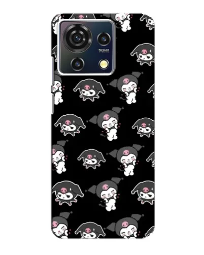 Чехол для ZTE Blade V50 Vita с картинкой «Черный паттерн Kuromi»