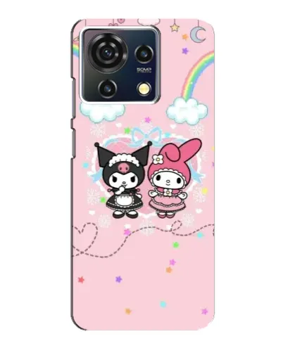 Чехол для ZTE Blade V50 Vita с картинкой «My Melody и Kuromi»