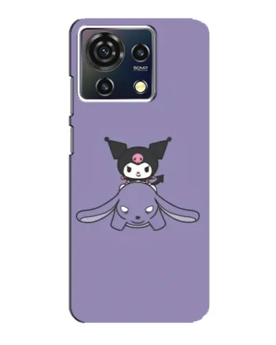 Чехол для ZTE Blade V50 Vita с картинкой «Kuromi на лиловом фоне»