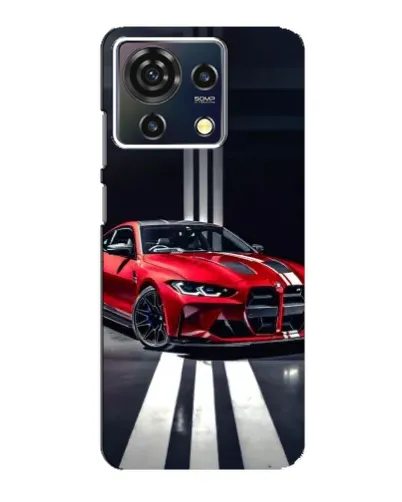 Чехол для ZTE Blade V50 Vita с картинкой «Красная BMW на дороге»