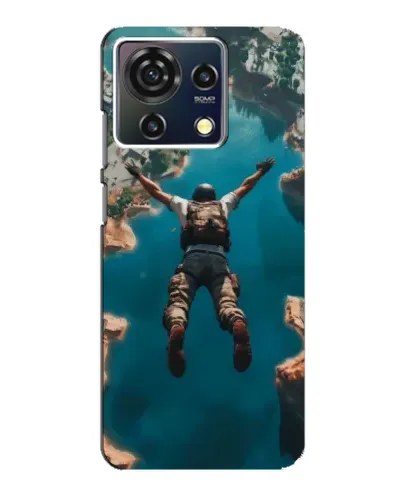 Чехол для ZTE Blade V50 Vita с картинкой «PUBG — свободное падение»